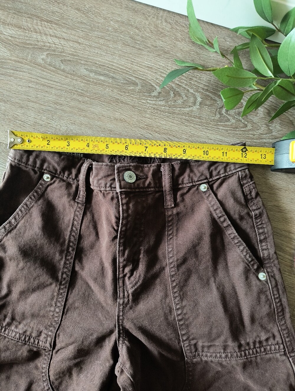 Arizona Jean Company Women's Highest Rise Carpenter Jeans Brown Size 0 Denim - Picture 5 of 7